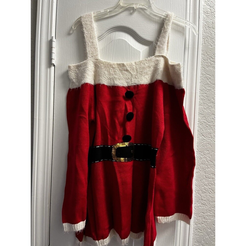 HOLIDAY TIME Red Christmas Sexy Santa Sweater Dress L For G & PL